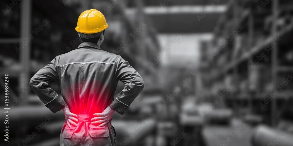 Worker with back injury pain